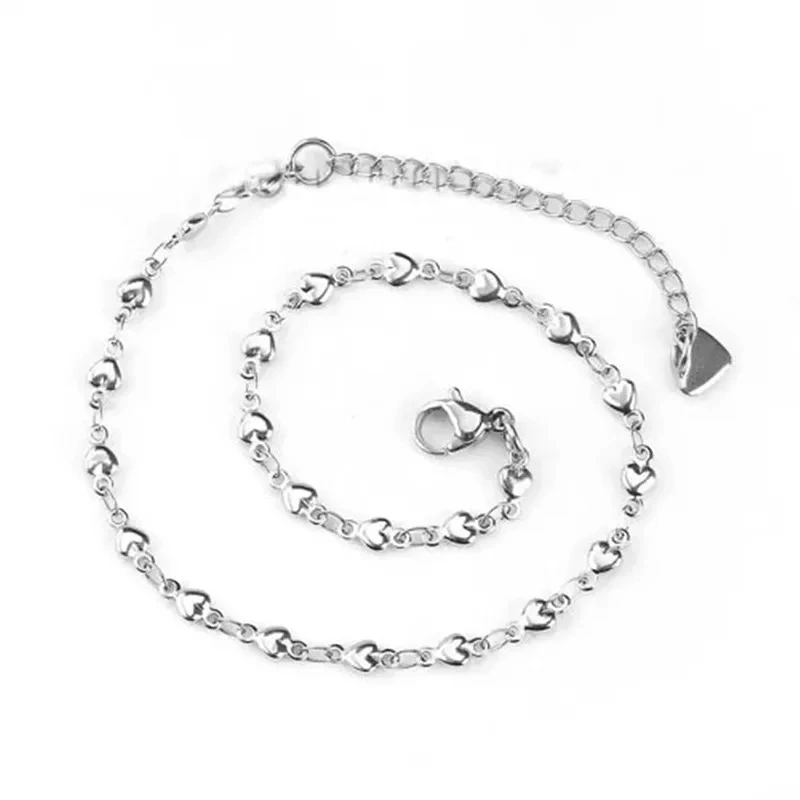 White K Heart Shaped 04 Stainless Steel Extension Chain