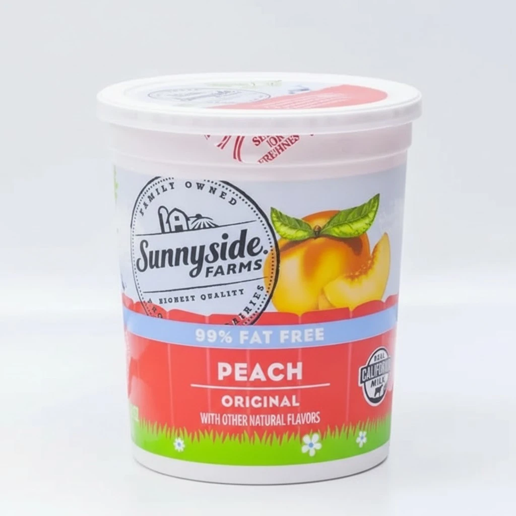 Sunnyside Farms, Peach Yogurt, 32 Ounce