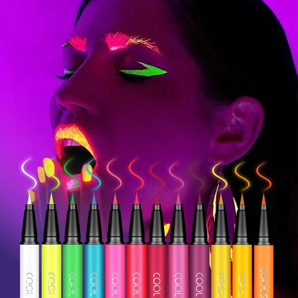 12 Colors Fluorescent Color Eyeliner Suit Matte