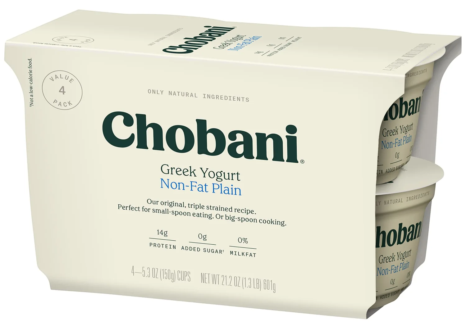 Chobani® Non-Fat Plain Greek Yogurt 5.3oz 4-pack