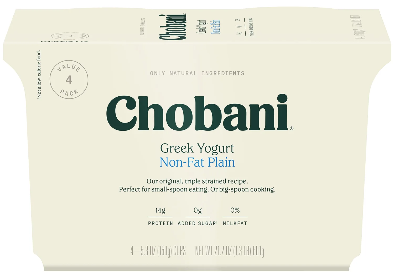 Chobani® Non-Fat Plain Greek Yogurt 5.3oz 4-pack