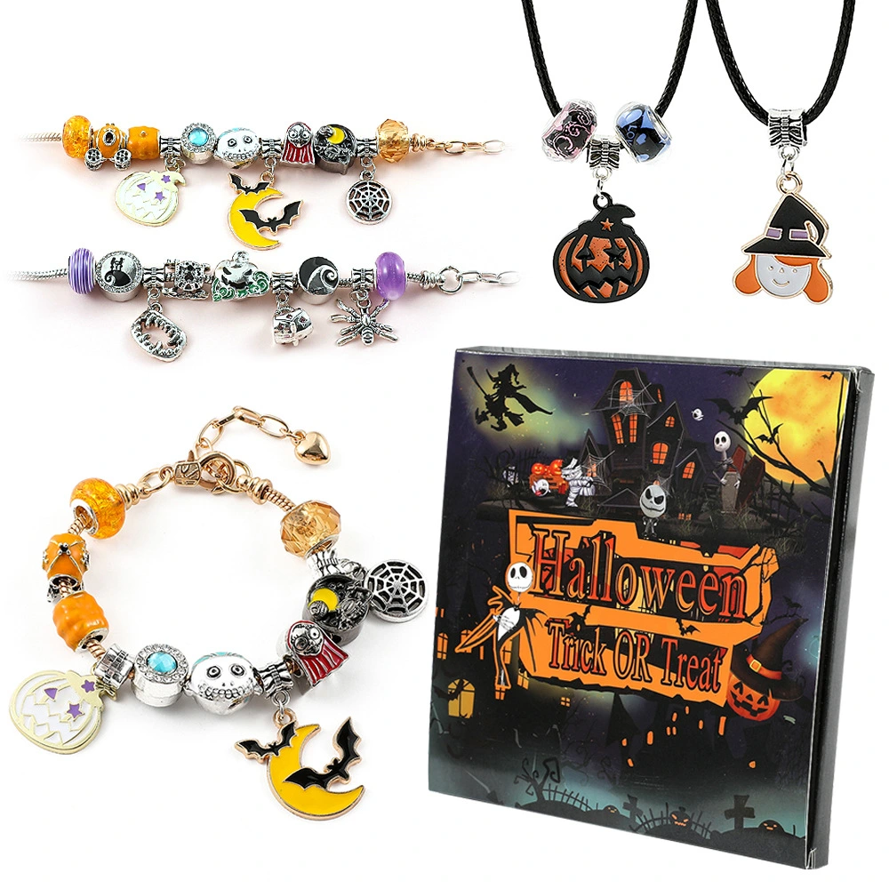 Halloween Children's Large Hole Beaded Braceletnecklace Gift Box