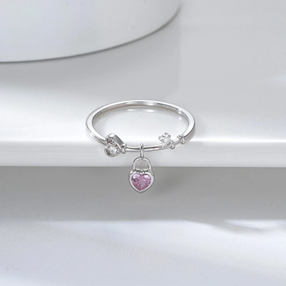 S925 Sterling Silver Fashion Elegant Heart Ring