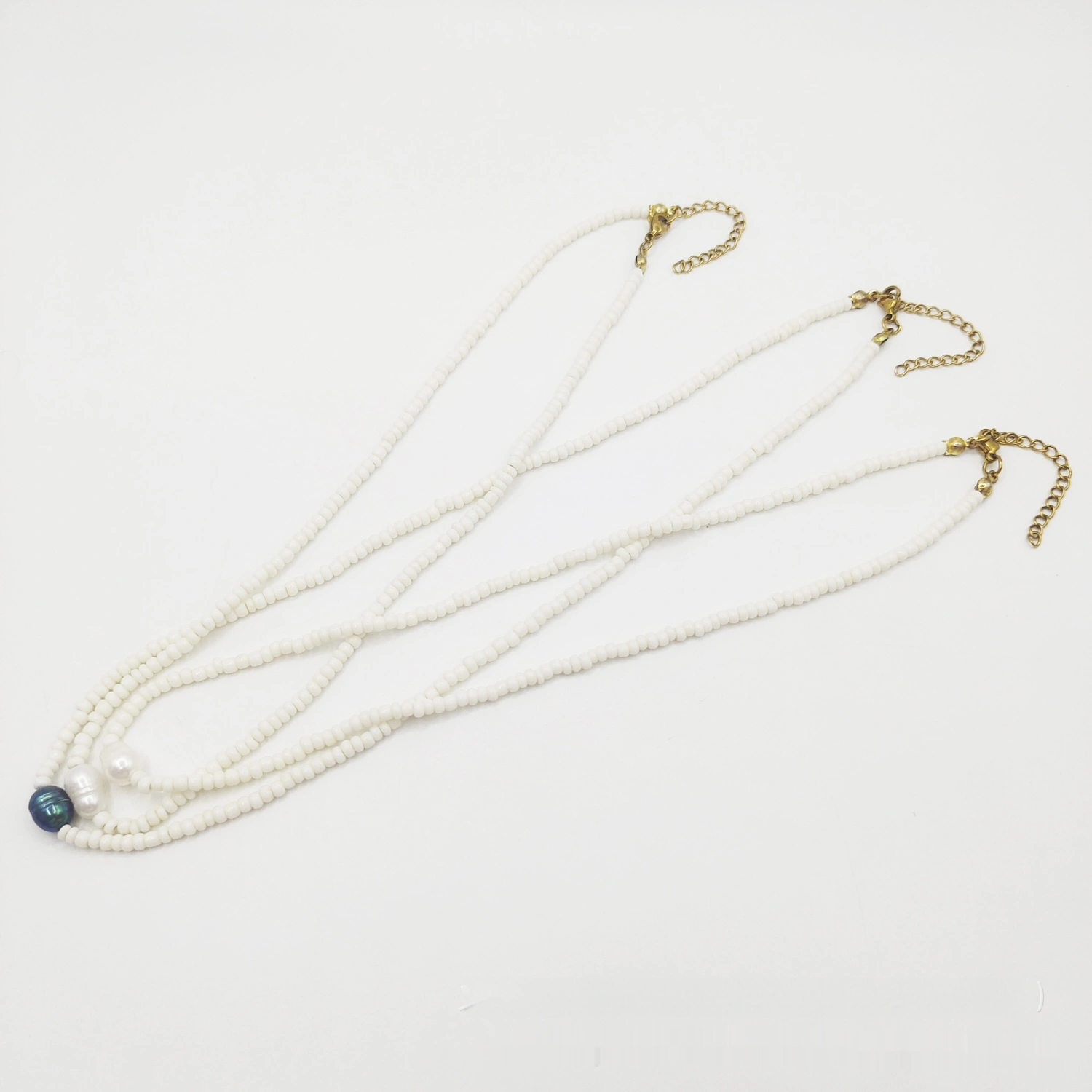 Beaded Twin Women's Pearl Necklace