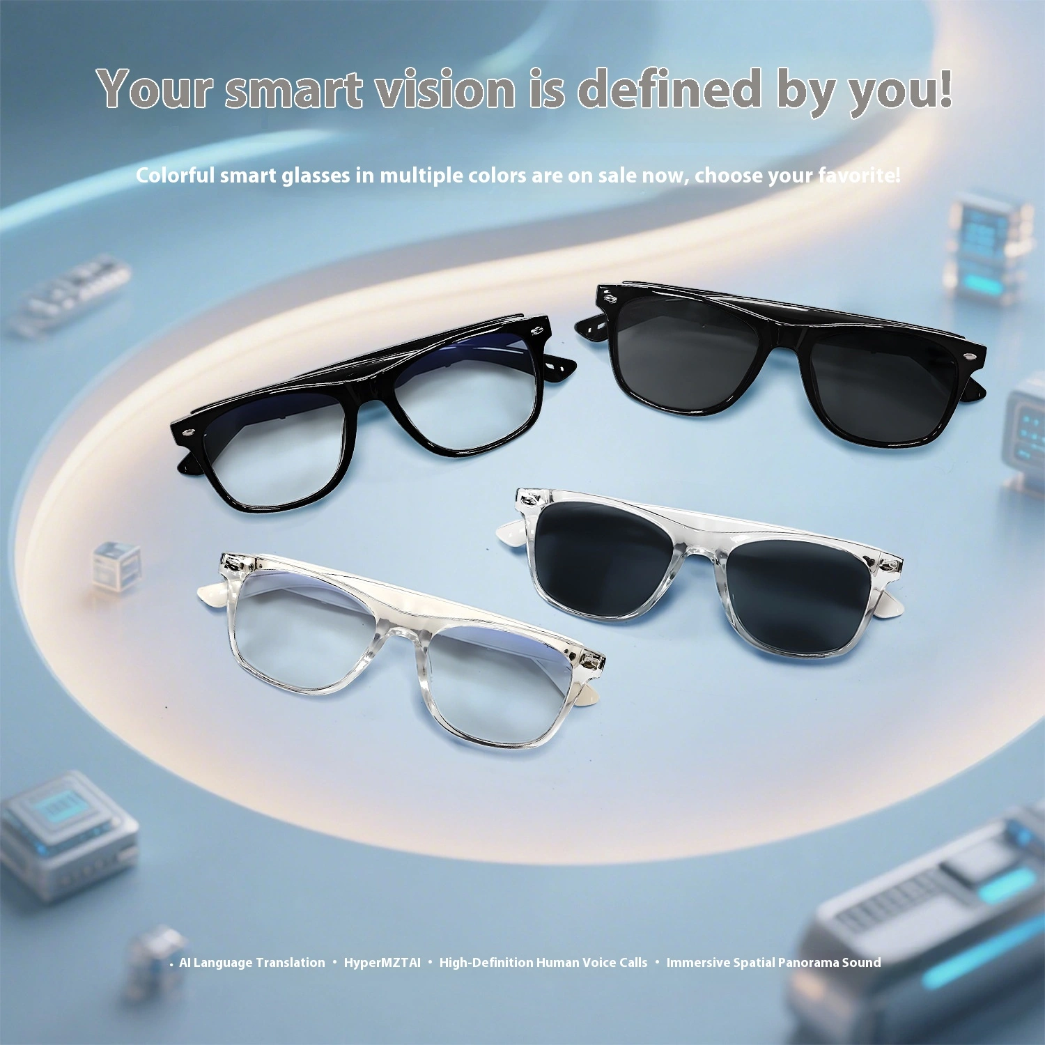 F16 Real-time Translation Music Audio Intelligent Glasses