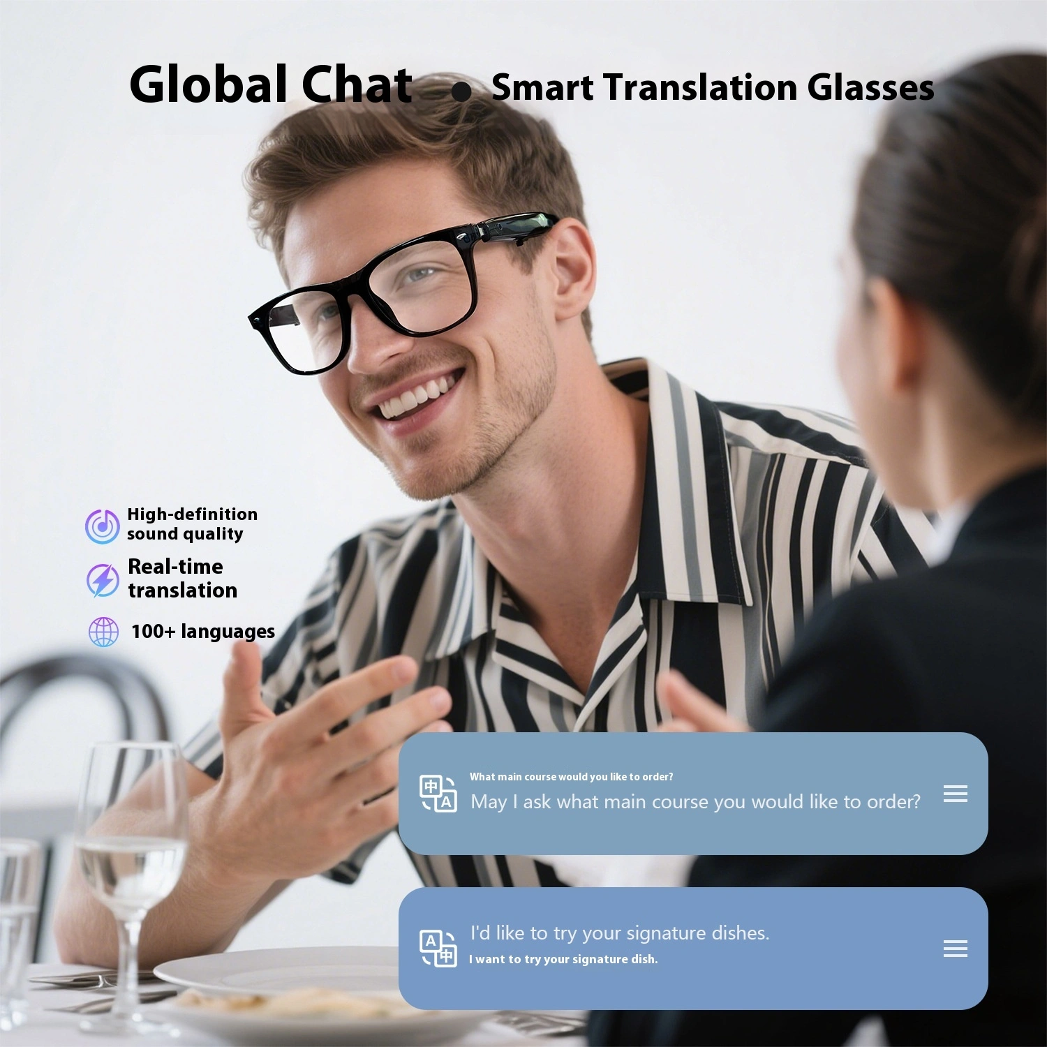 F16 Real-time Translation Music Audio Intelligent Glasses