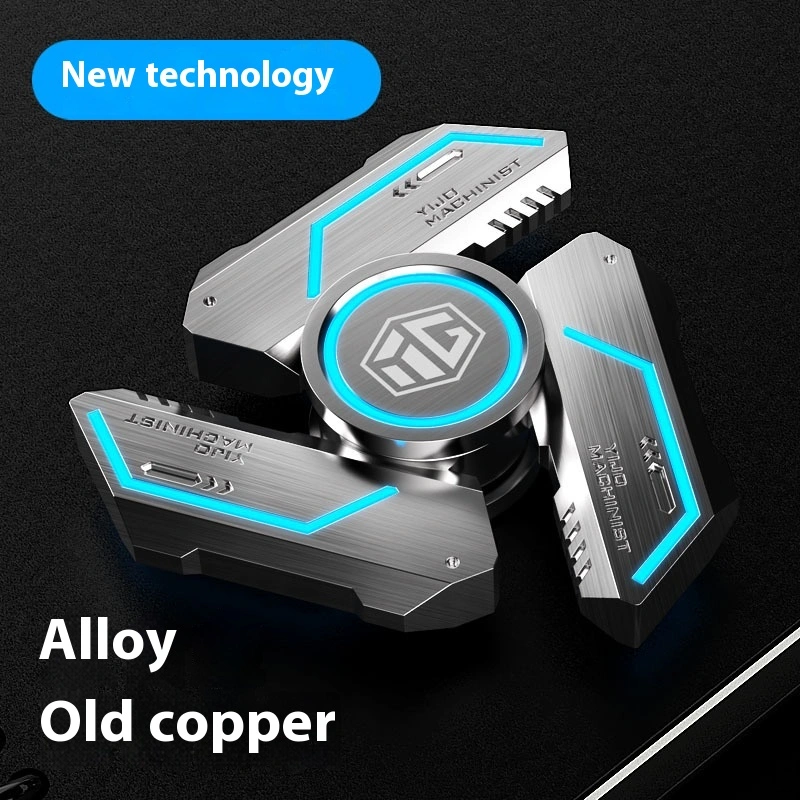 Glowing Fingertip Spinning Top Luminous Finger Decompression Artifact Advanced Decompression Toy For Boys Limited Edition Black Technology