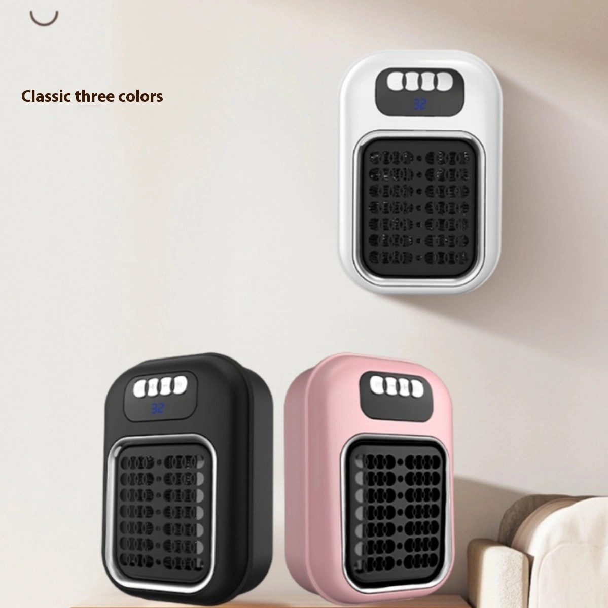 Wall Mounted Portable Small Electric Heater With Remote Control, Adjustable Silent Thermostat Suitable For Winter Home Offices Bathroom