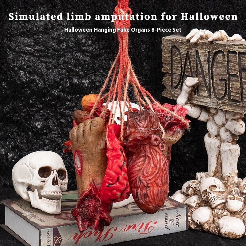 Halloween Decoration Props Realistic Broken Hands And Feet Lanyard Trick