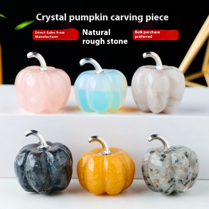 Natural Crystal Pumpkin Sculpture Crystal