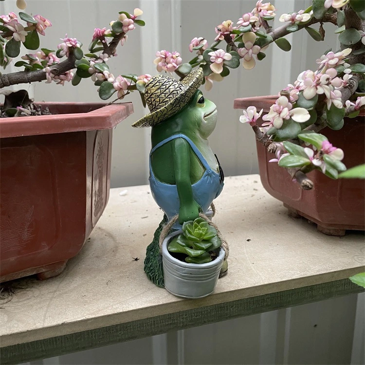 Cute Resin Frog Hanging Decoration Miniature Doll Garden Decoration Office Micro Landscape