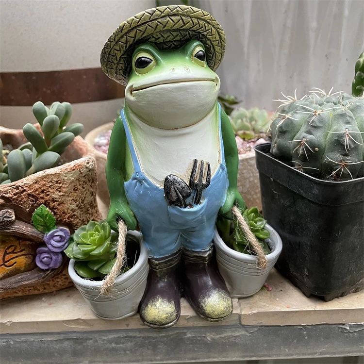 Cute Resin Frog Hanging Decoration Miniature Doll Garden Decoration Office Micro Landscape