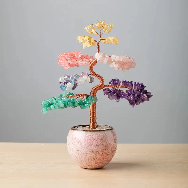 Woven Crystal Pachira Macrocarpa Office Table Decorative Ornaments