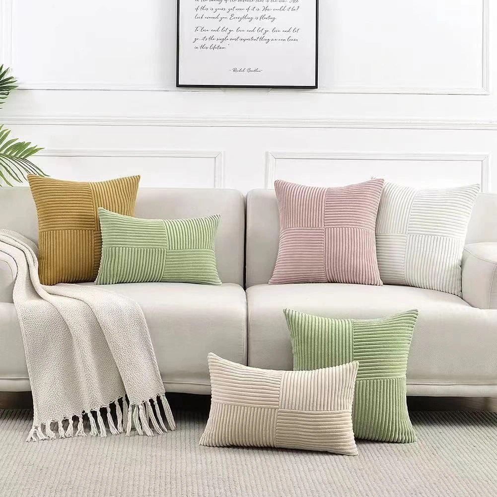 Corduroy Pillow Living Room Sofa Minimalist Pillowcase