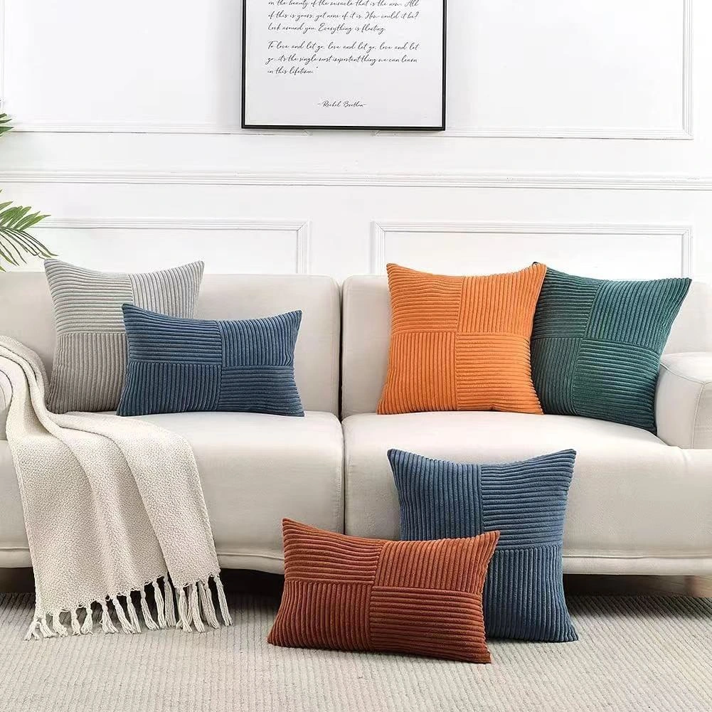 Corduroy Pillow Living Room Sofa Minimalist Pillowcase