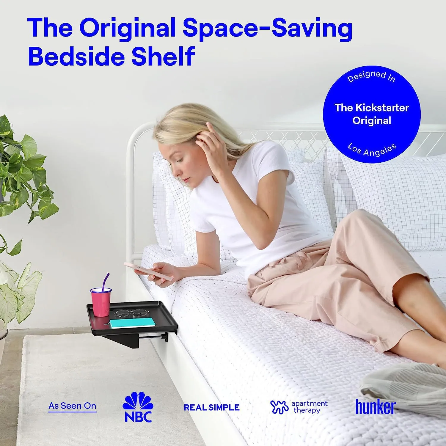 Removable Bedside Storage Rack Punch-free