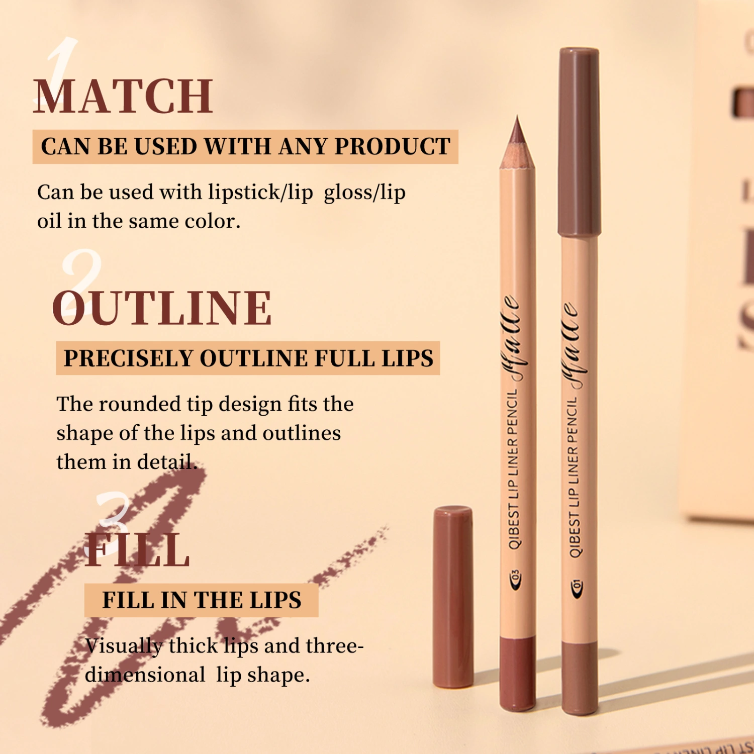 12-color Log Matte Lipstick Lip Liner Suit