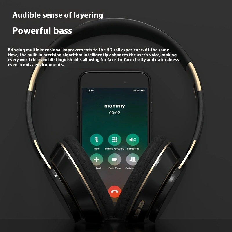 Headset Bluetooth Headset Retractable Folding Sports Card Heavy Bass Wireless Headset