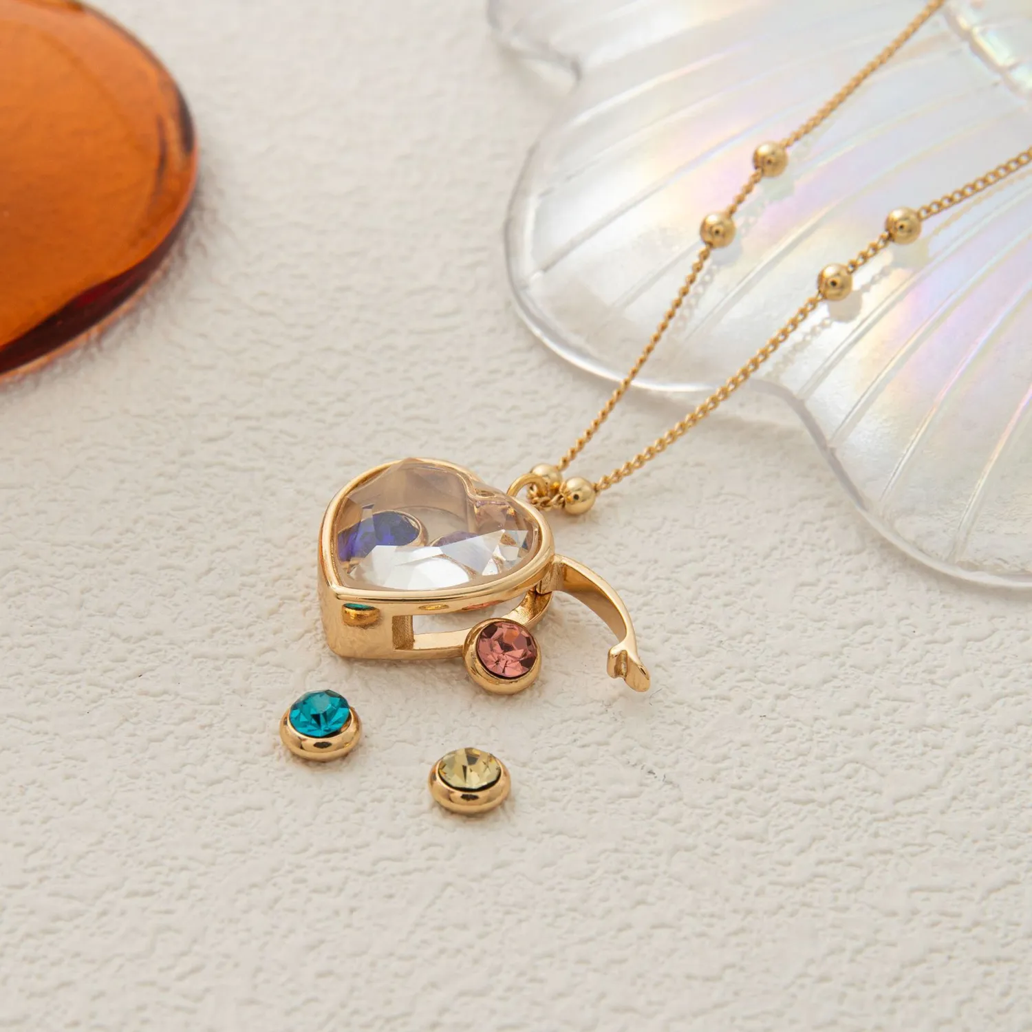 Love Glass Box Diy Necklace 12th Birthday Stone Pendant