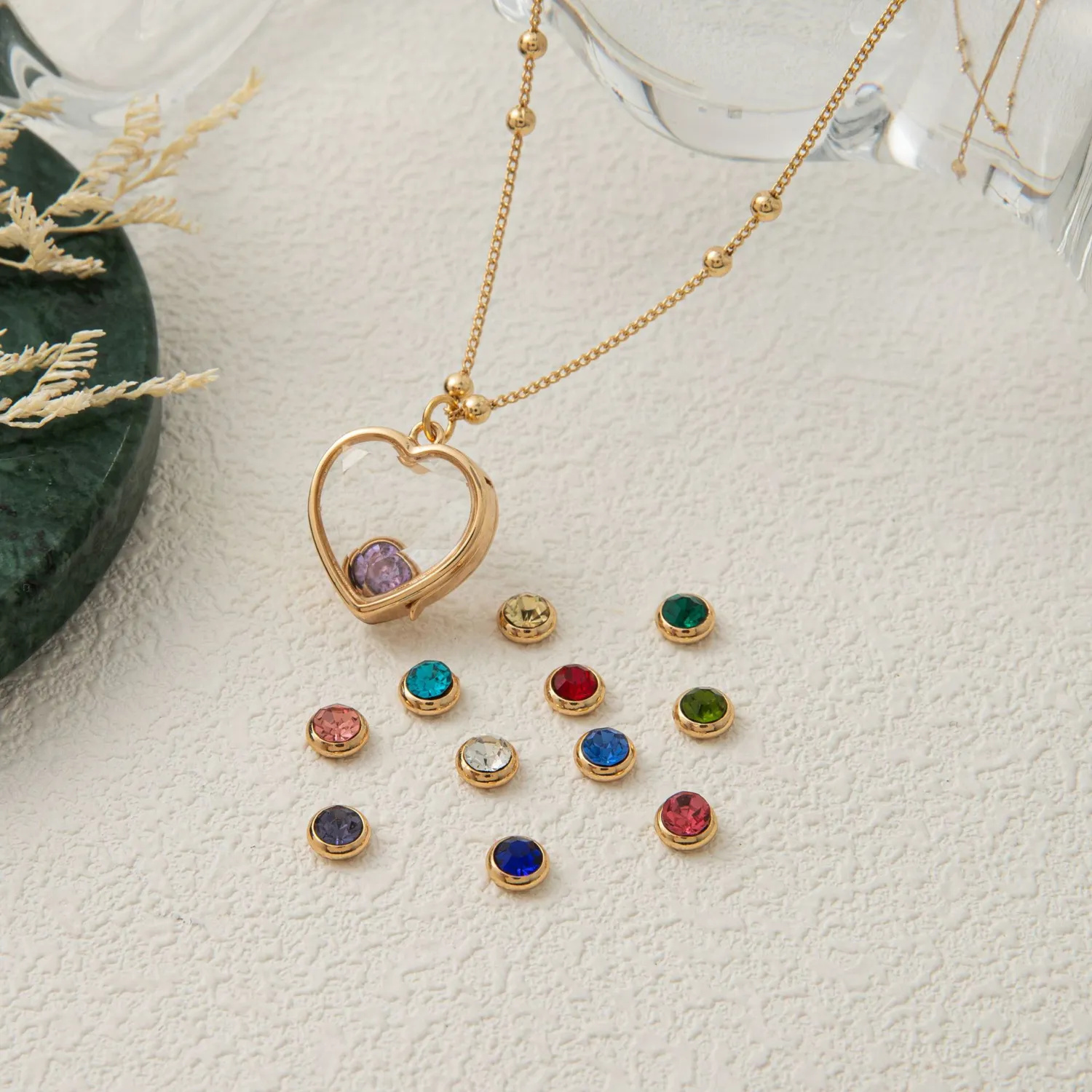 Love Glass Box Diy Necklace 12th Birthday Stone Pendant