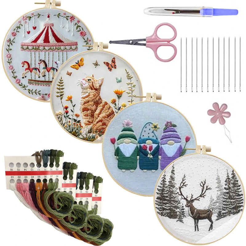 Embroidery Christmas Embroidery KIT Christmas KIT Embroidery Handicraft DIY Material