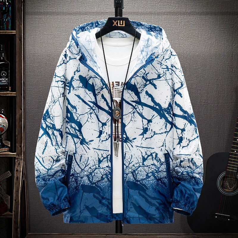 Camouflage Print Hooded Breathable Sun Protection Clothing