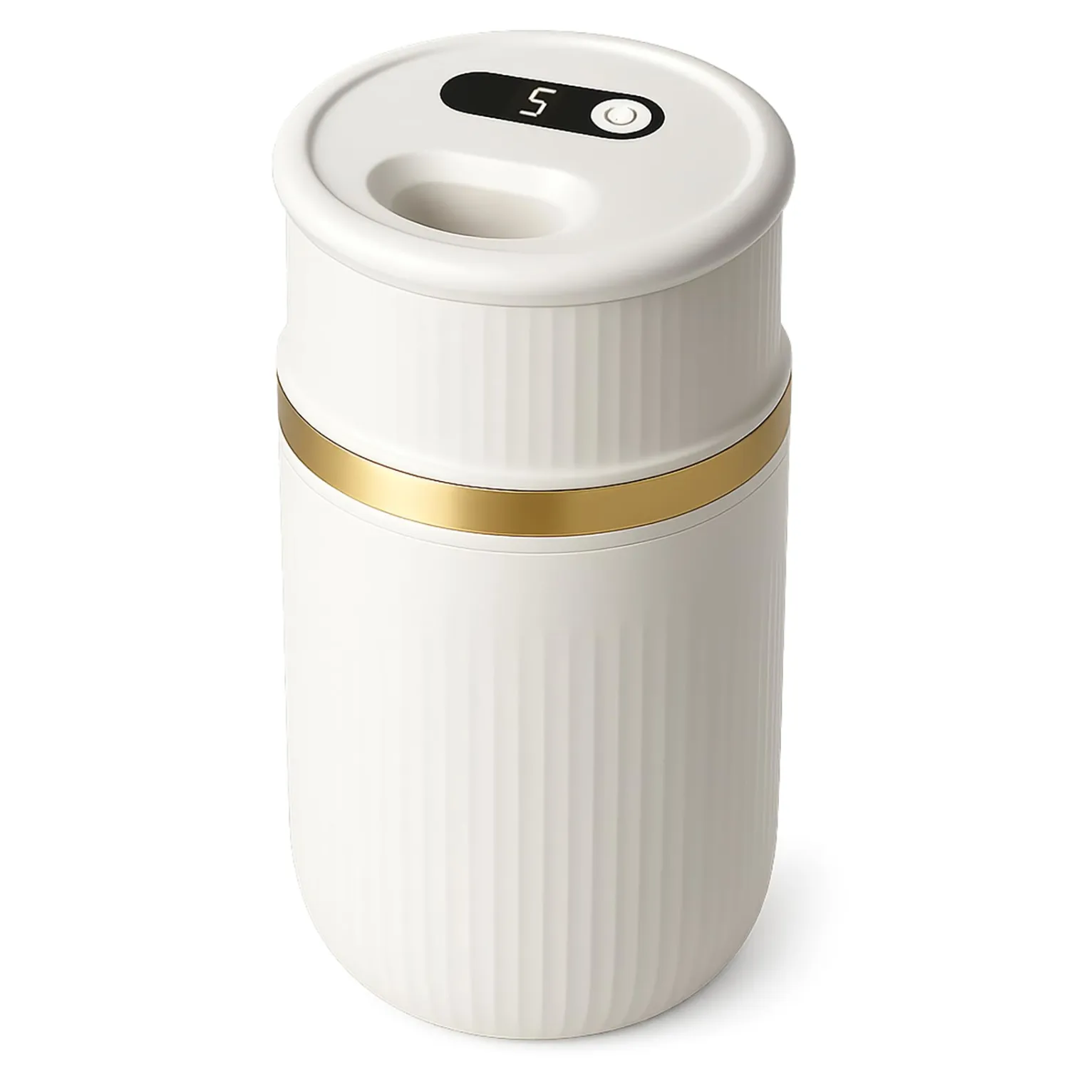Rechargeable Small Electric Ice Cream Maker for 1–2 Servings, Frozen Yogurt, Sorbet & Gelato Maker Machine, Mini Homemade Dessert Ice Cream Maker Machine in 15-30 Minutes (White, 0.4 Quart)