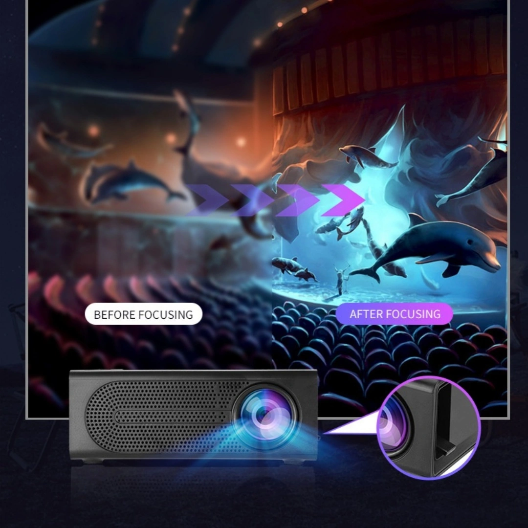 Portable Mini Projector Wired Same Screen With Mobile Phone Support