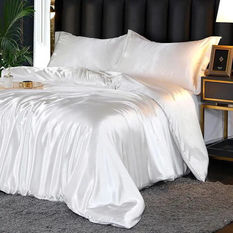Pure Color Ice Silk Four-piece Set