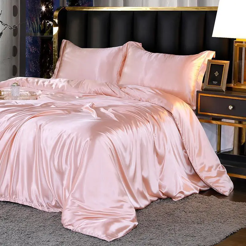 Pure Color Ice Silk Four-piece Set