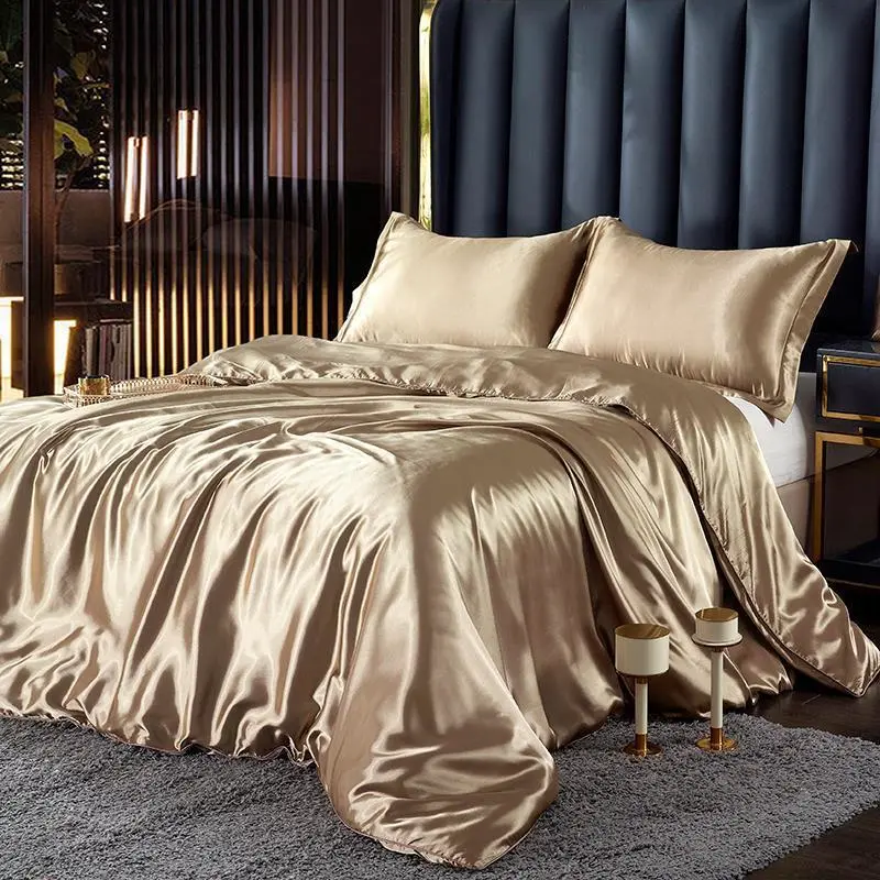 Pure Color Ice Silk Four-piece Set