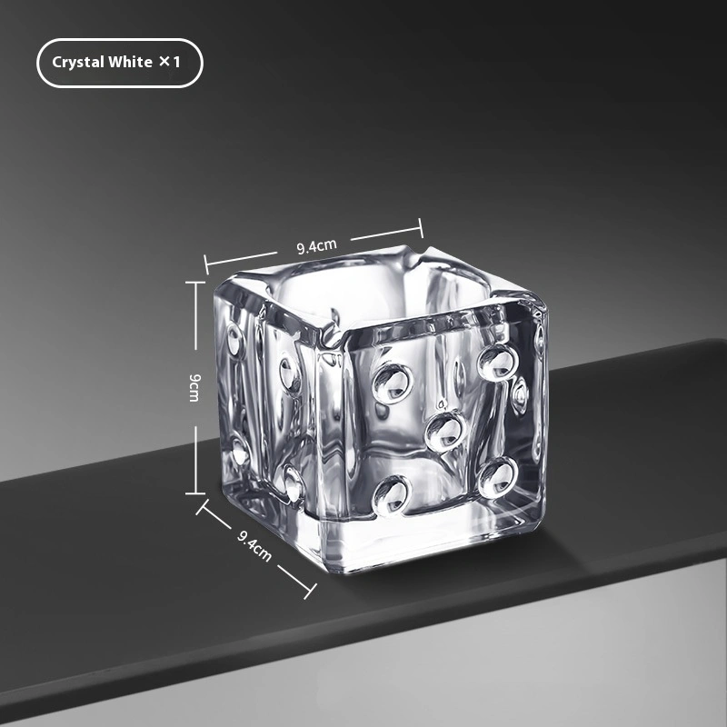 Creative Dice Glass Ashtray Prevent Fly Ash