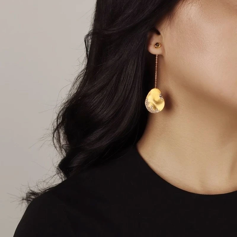 Asymmetric Earrings New Advanced Chinese Style Temperament Female