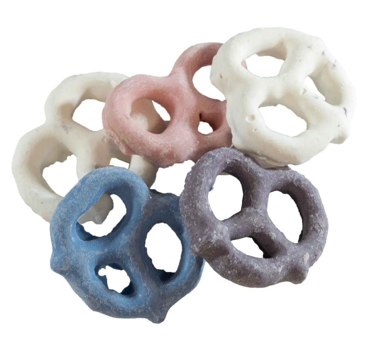 Assorted Berry Yogurt Coated Pretzels - 1 lb of Fresh Gourmet Sweet Creamy Covered Dipped Pretzels. Blueberry Raspberry Strawberry Vanilla