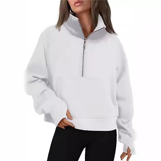 Loose Lapel Fleece-lined Sweater Women