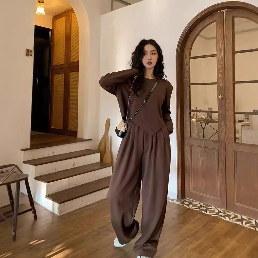 Women's Solid Color Casual American Loose Sports Suit