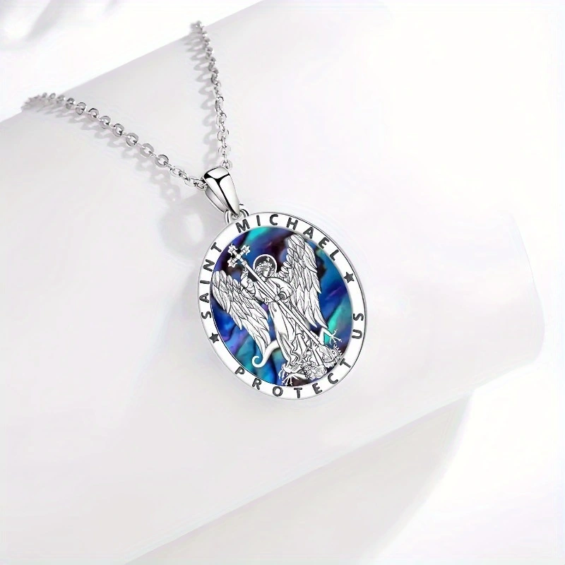 Abalone Shell Vintage God Of War Angel Pendant