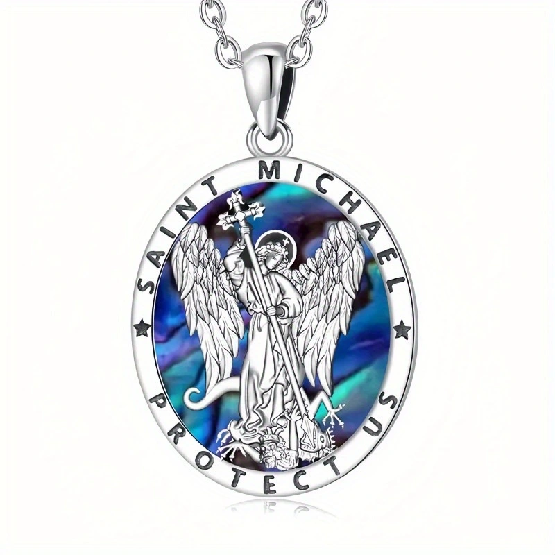 Abalone Shell Vintage God Of War Angel Pendant