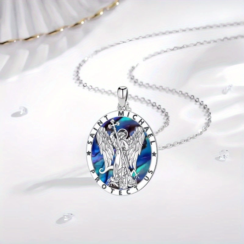 Abalone Shell Vintage God Of War Angel Pendant