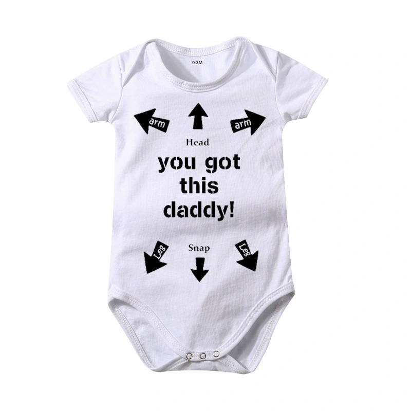 Cotton Letter Arrow Print Baby Siamese Triangle Romper