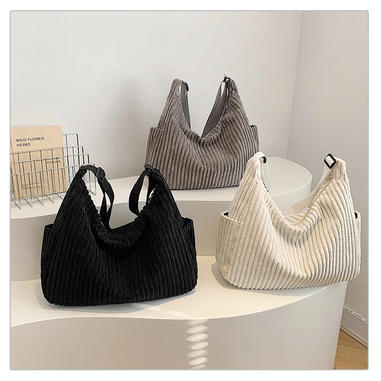 All-match Corduroy Canvas Bag Simple Commute Crossbody Bag