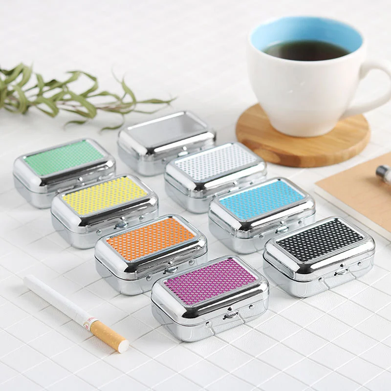 Creative Mini Metal Pocketable Ashtray Car Outdoor Smoking Set Accessories