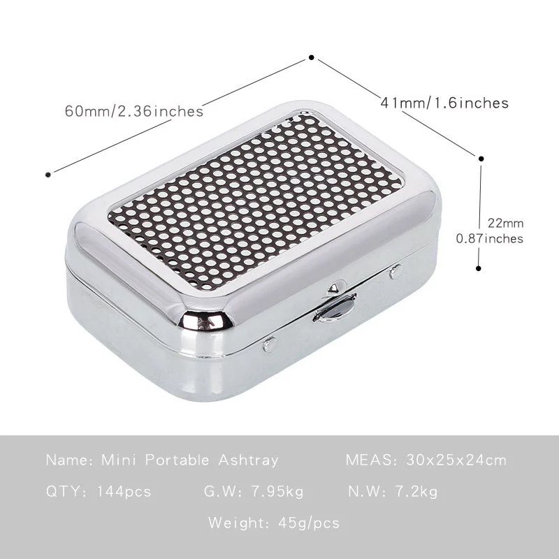 Creative Mini Metal Pocketable Ashtray Car Outdoor Smoking Set Accessories