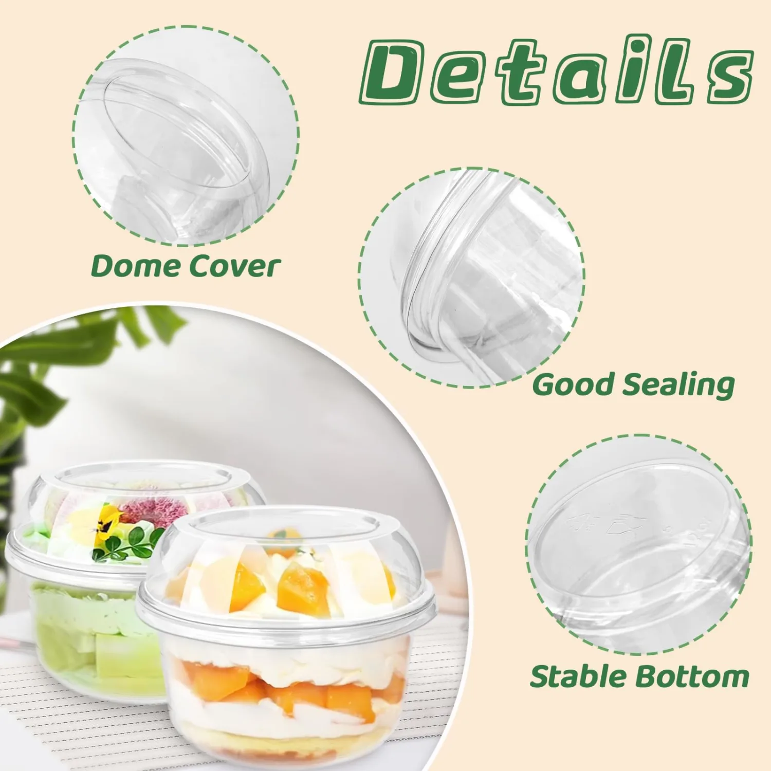 60Pcs Plastic Dessert Cups with Lid,12 oz Disposable Clear Parfait Cups,Snack Bowls for Parties,Weddings,Cupcake,Pudding,Ice Cream,Yogurt,Appetizers,Fruits,Mousse