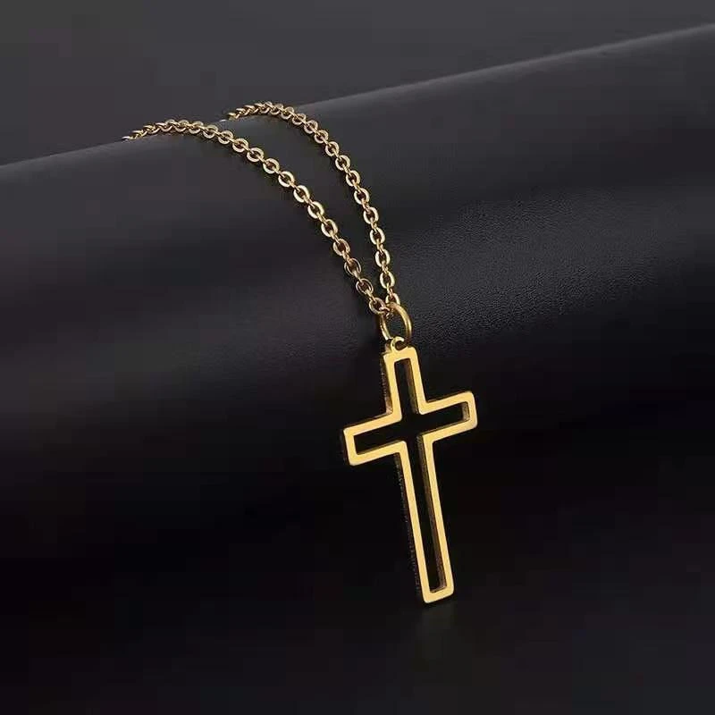 Hip Hop Style Cross Necklace Men's Trendy Titanium Steel Women's