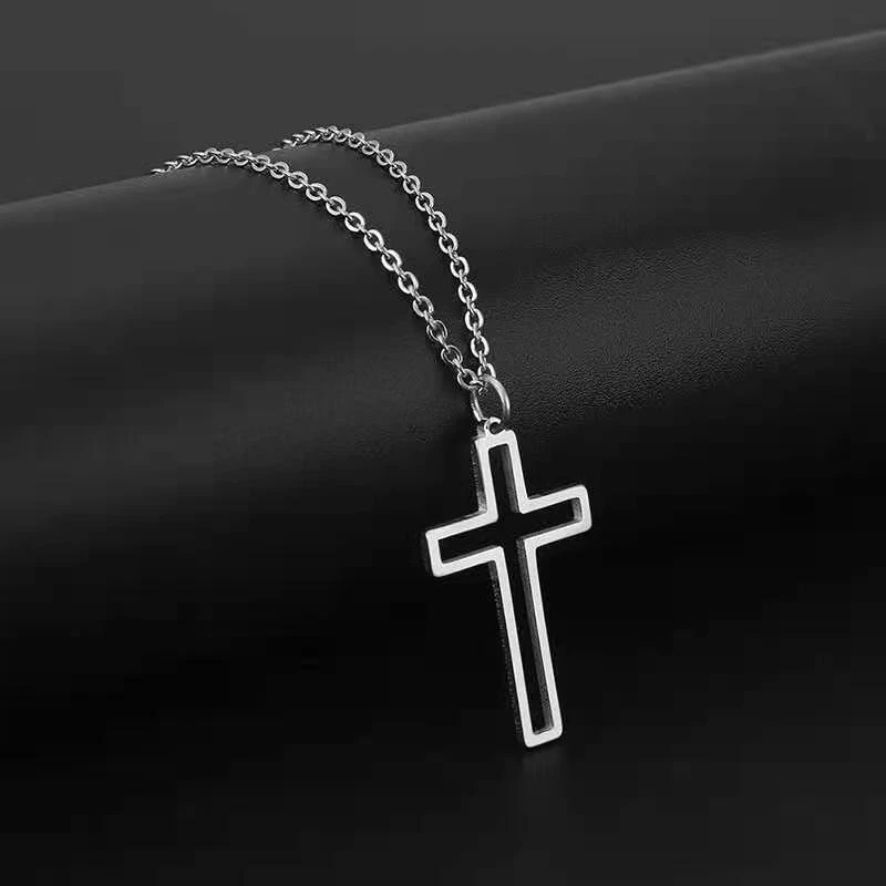 Hip Hop Style Cross Necklace Men's Trendy Titanium Steel Women's