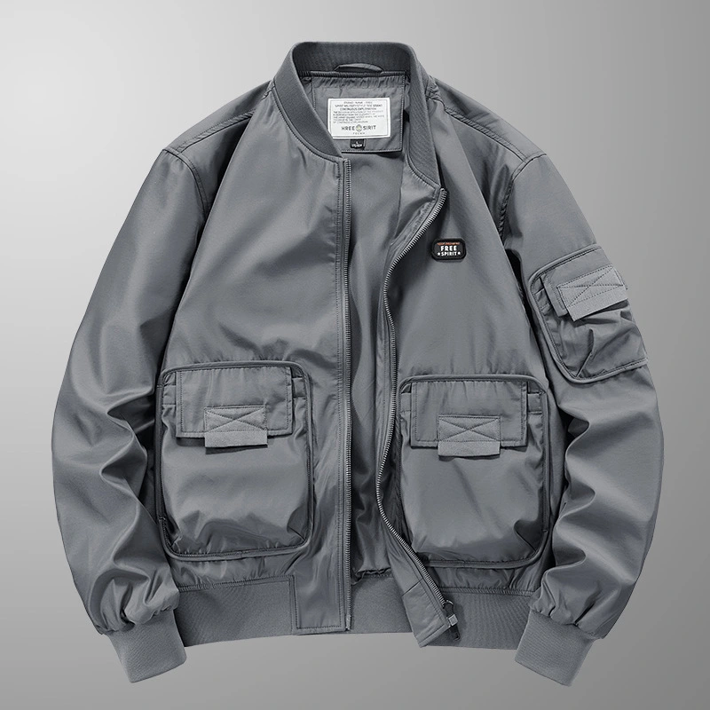 Pilot Jacket Men's Multi-bag Windproof Breathable Retro Coat Top