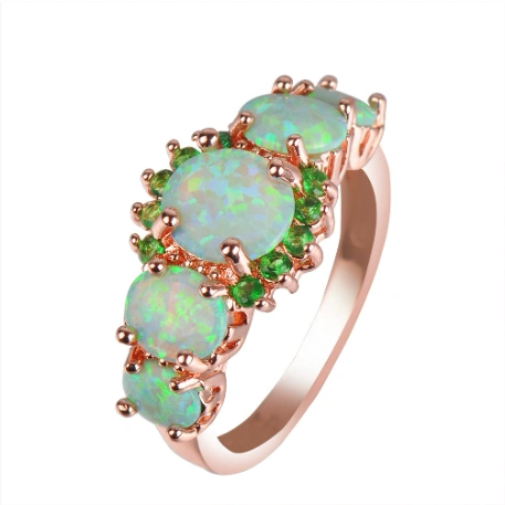 European And American Fashion Opal Diamond Women's Ring