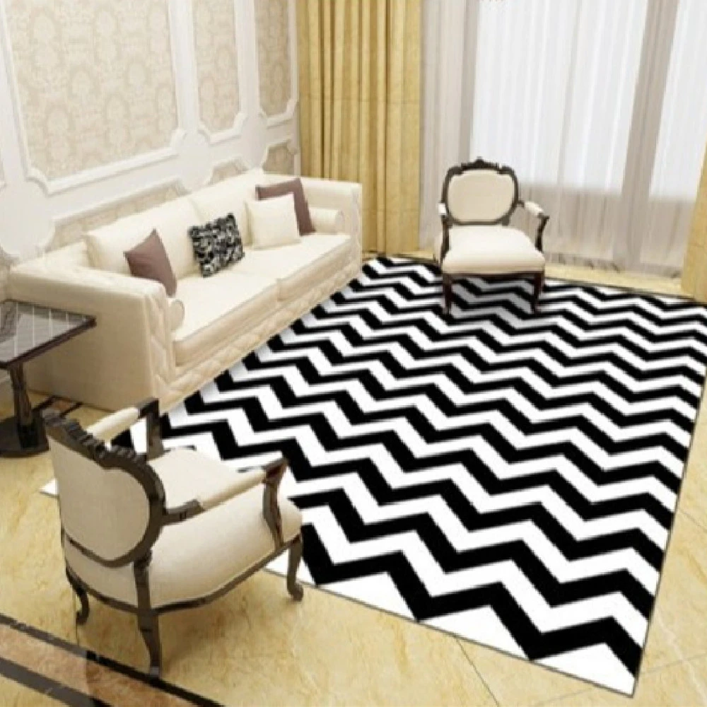 Living Room Coffee Table Checkered Carpet