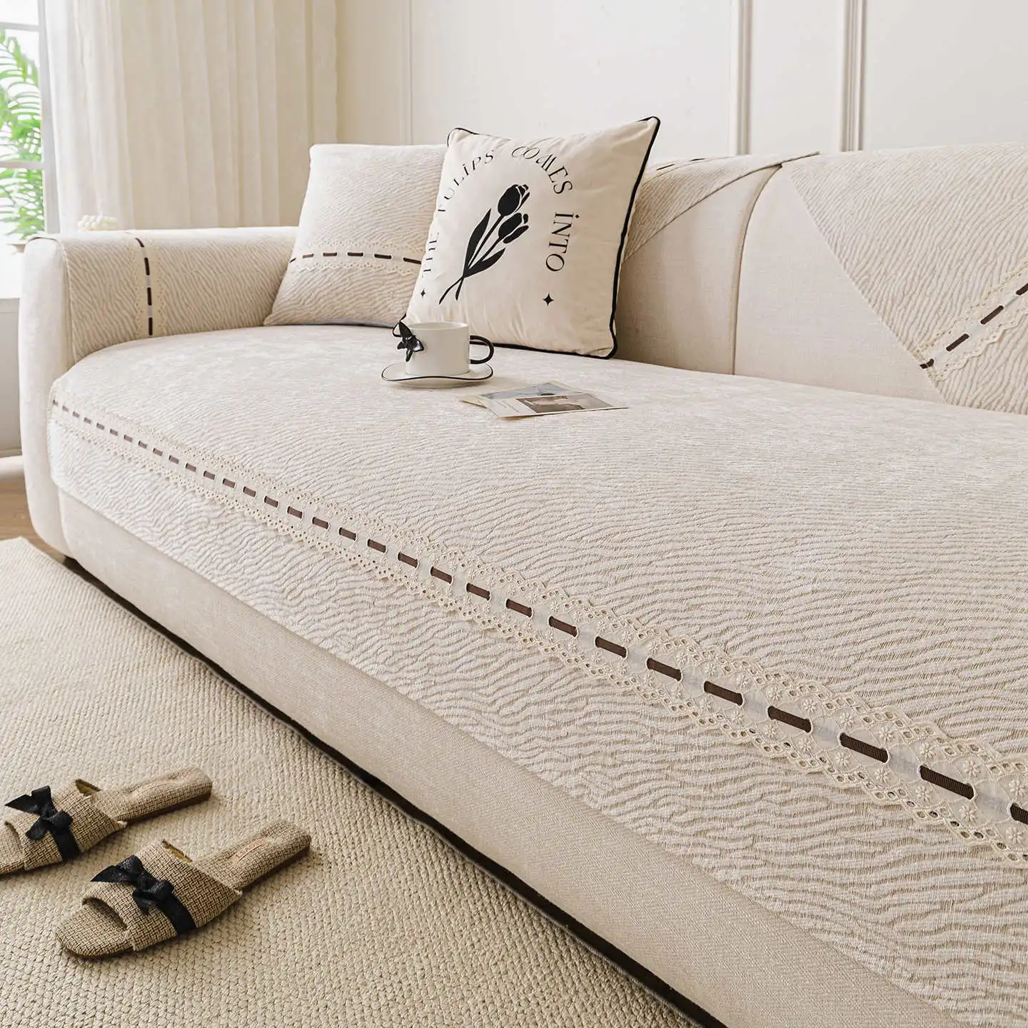 French Cream Style Sofa Cushion Four Seasons Universal